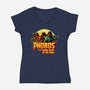 Phobos Moon-Womens-V-Neck-Tee-daobiwan