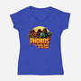 Phobos Moon-Womens-V-Neck-Tee-daobiwan