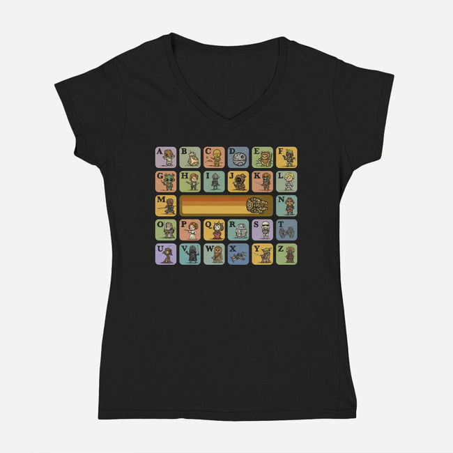 Alphabet Wars-Womens-V-Neck-Tee-kg07