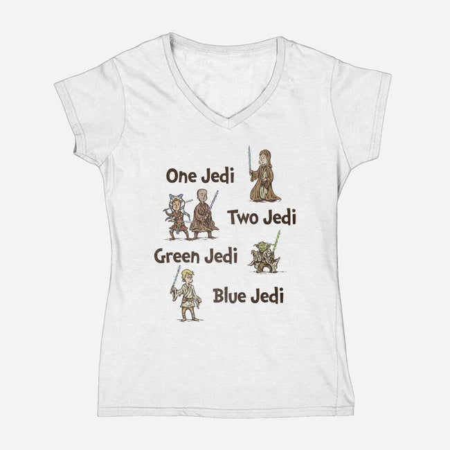 One Jedi Two Jedi-Womens-V-Neck-Tee-kg07