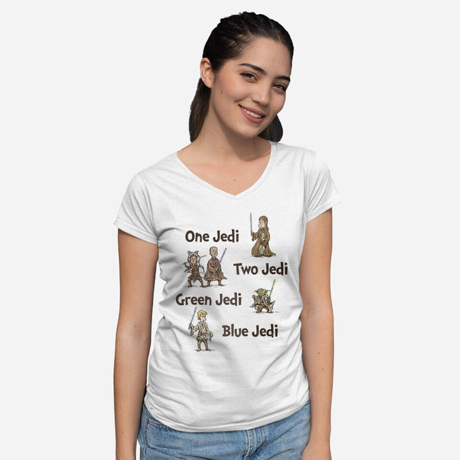 One Jedi Two Jedi-Womens-V-Neck-Tee-kg07