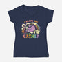 I Blame The Catnip-Womens-V-Neck-Tee-kg07