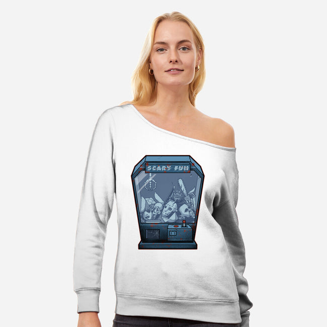 Horror Crane-Womens-Off Shoulder-Sweatshirt-Astrobot Invention