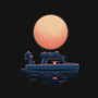 Boat Under The Moon-None-Glossy-Sticker-rmatix