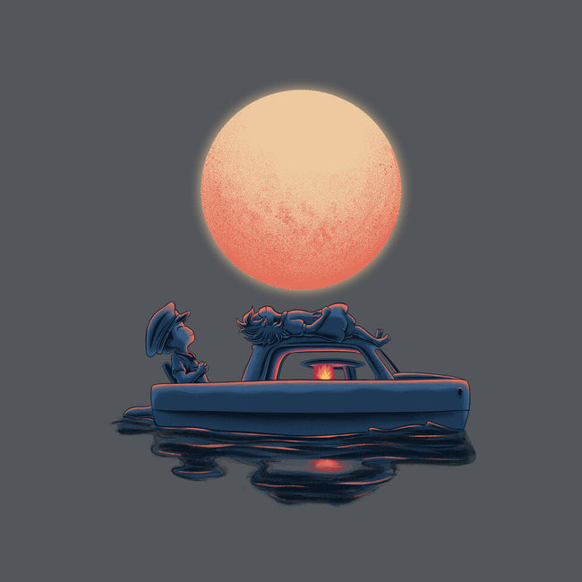 Boat Under The Moon-None-Glossy-Sticker-rmatix