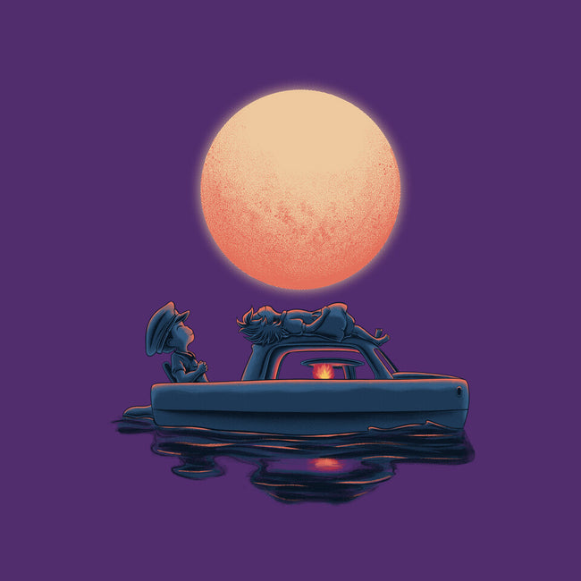 Boat Under The Moon-None-Glossy-Sticker-rmatix