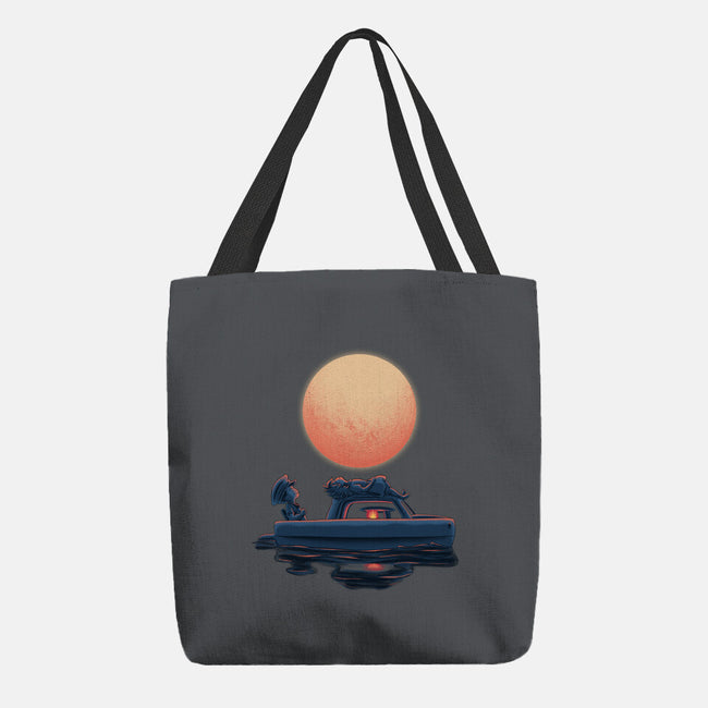 Boat Under The Moon-None-Basic Tote-Bag-rmatix