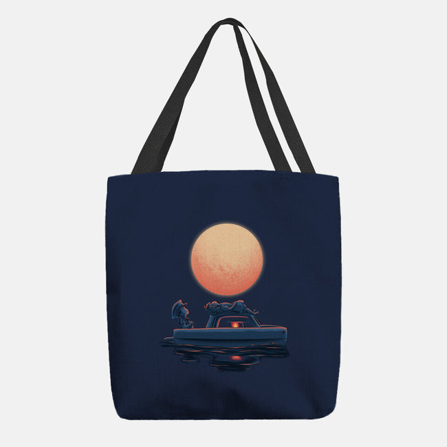 Boat Under The Moon-None-Basic Tote-Bag-rmatix