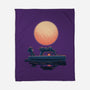 Boat Under The Moon-None-Fleece-Blanket-rmatix