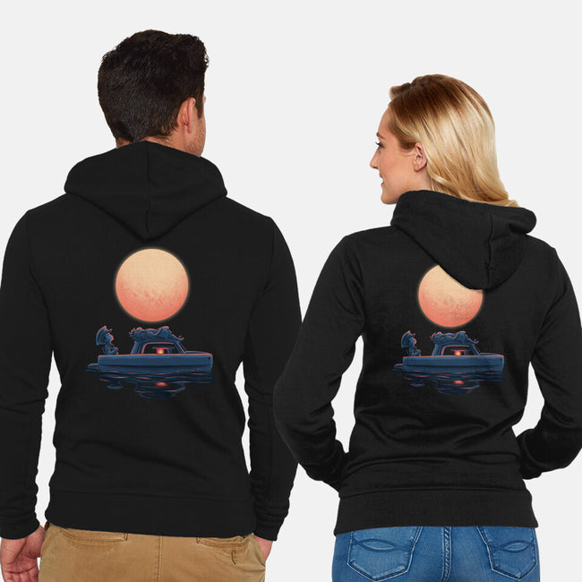 Boat Under The Moon-Unisex-Zip-Up-Sweatshirt-rmatix