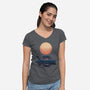 Boat Under The Moon-Womens-V-Neck-Tee-rmatix