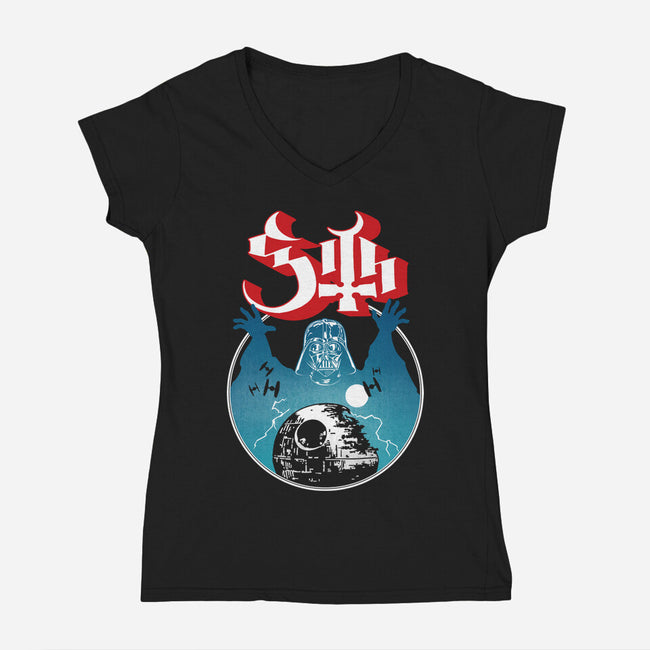 Ghost Sith-Womens-V-Neck-Tee-Barbadifuoco