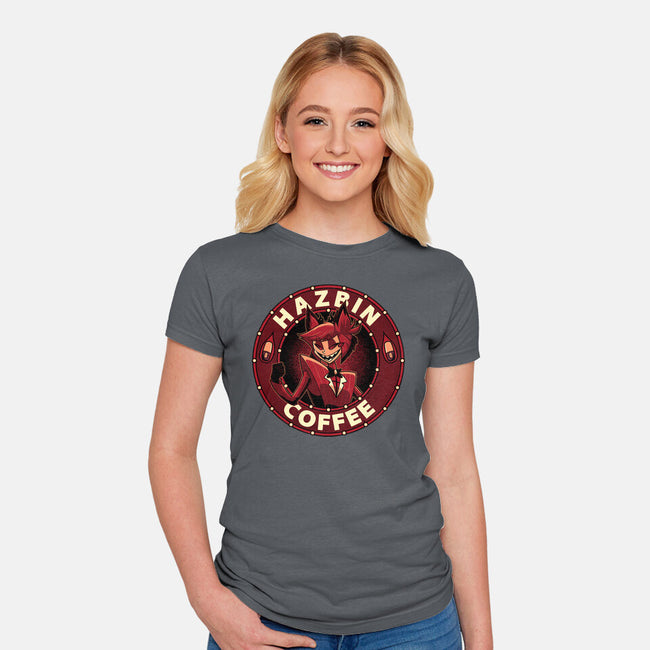 Hazbin Coffee-Womens-Fitted-Tee-Astrobot Invention