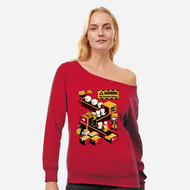 High Cuteness Voltage-Womens-Off Shoulder-Sweatshirt-Heyra Vieira