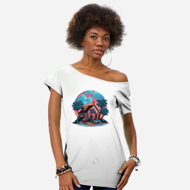 Island Life-Womens-Off Shoulder-Tee-glitchygorilla