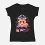 Kawaii Chinese Dragon-Womens-V-Neck-Tee-NemiMakeit