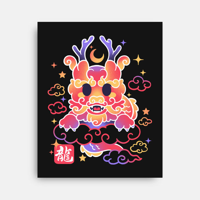 Kawaii Chinese Dragon-None-Stretched-Canvas-NemiMakeit