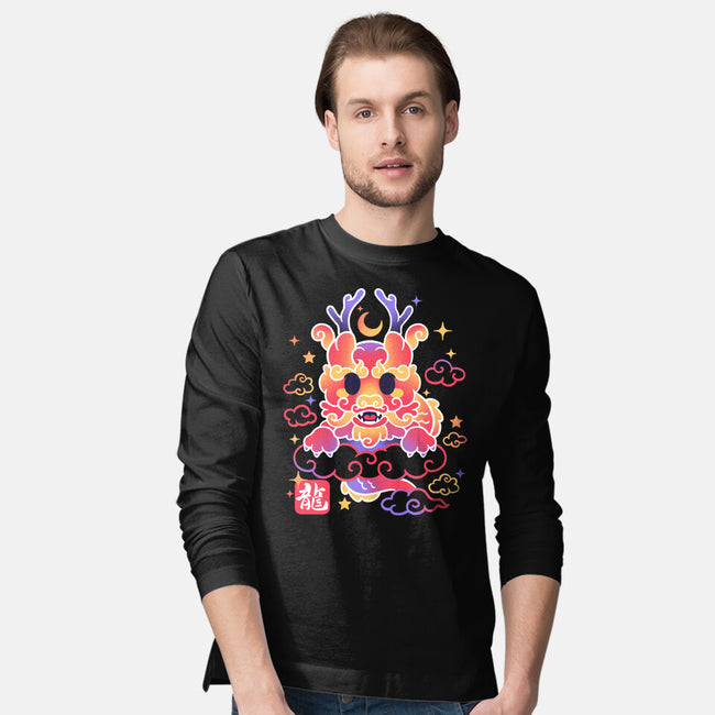 Kawaii Chinese Dragon-Mens-Long Sleeved-Tee-NemiMakeit