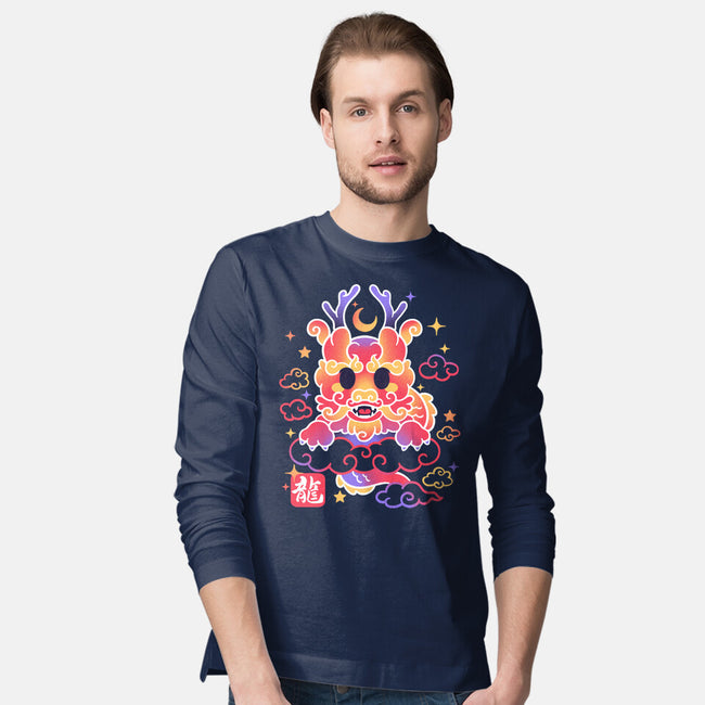 Kawaii Chinese Dragon-Mens-Long Sleeved-Tee-NemiMakeit