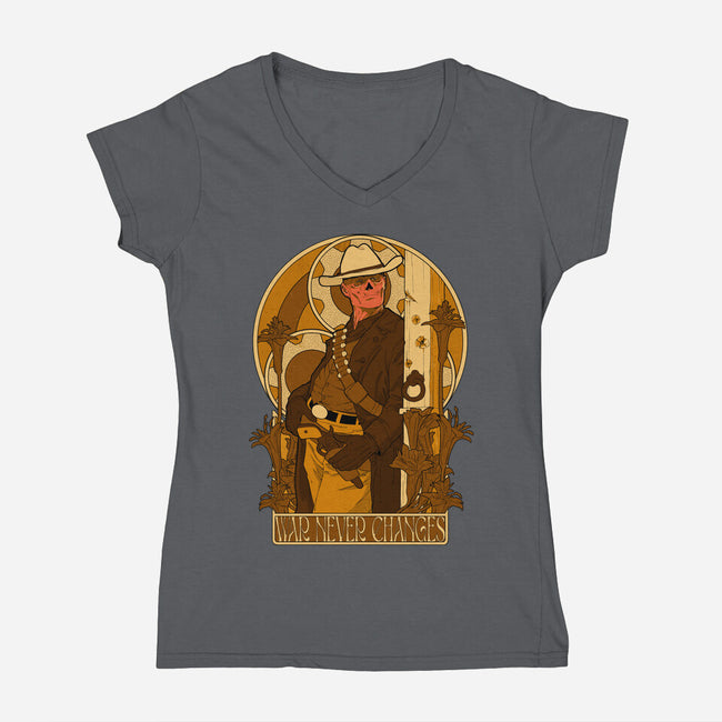 War Never Changes-Womens-V-Neck-Tee-Hafaell