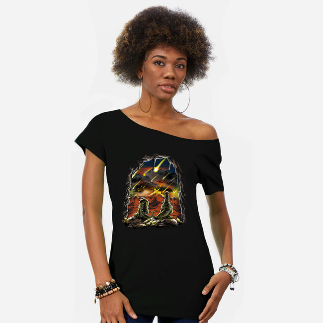 Project Extinction-Womens-Off Shoulder-Tee-zascanauta