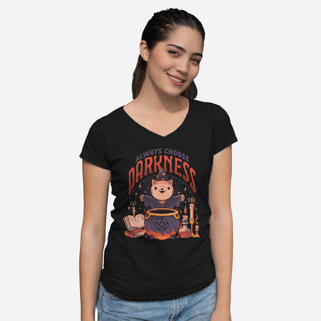 Always Choose Darknes-Womens-V-Neck-Tee-eduely