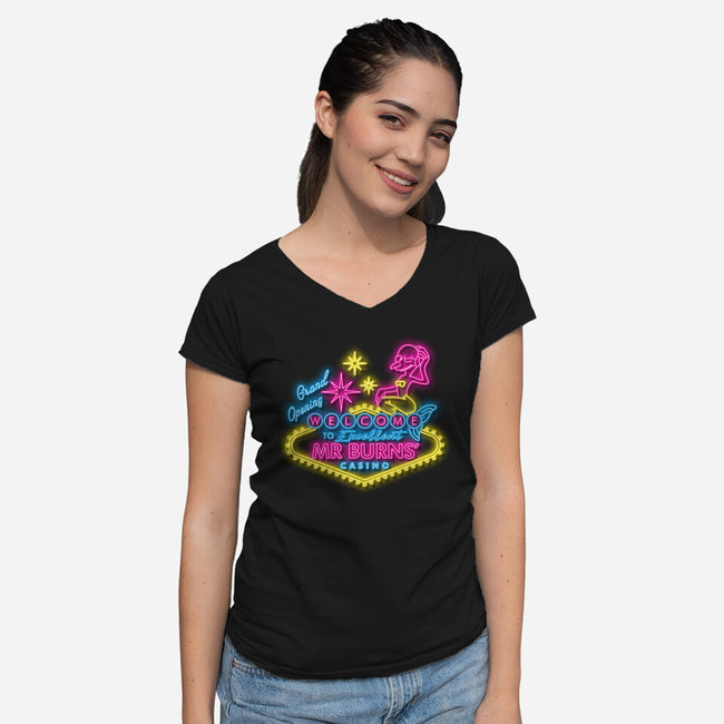 Burns Casino-Womens-V-Neck-Tee-se7te