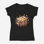 Lasagna Kitten-Womens-V-Neck-Tee-Vallina84