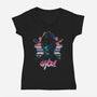 Retro Ghoul-Womens-V-Neck-Tee-Getsousa!