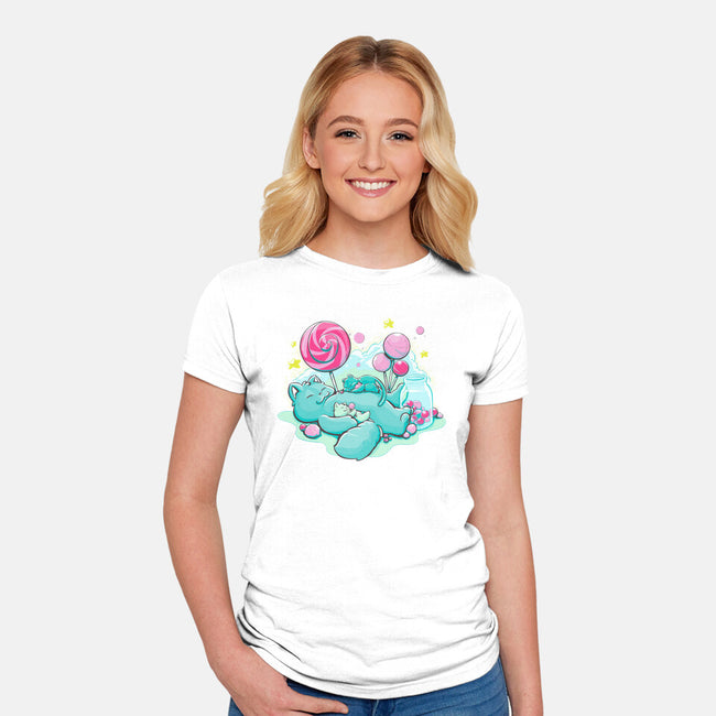 Candy Kitties-Womens-Fitted-Tee-ellr