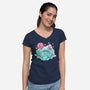 Candy Kitties-Womens-V-Neck-Tee-ellr