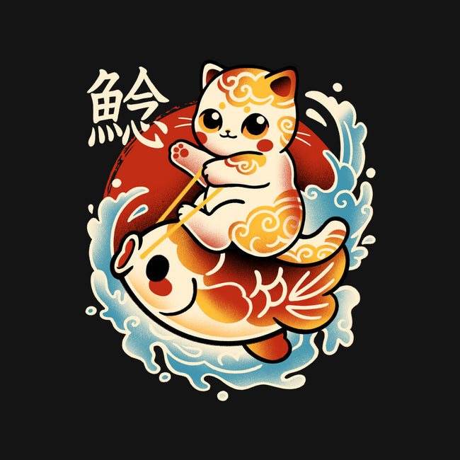 Neko Koi Fish Red Sun-Womens-V-Neck-Tee-NemiMakeit