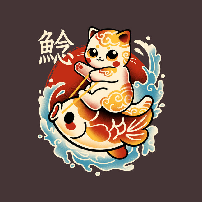 Neko Koi Fish Red Sun-None-Fleece-Blanket-NemiMakeit