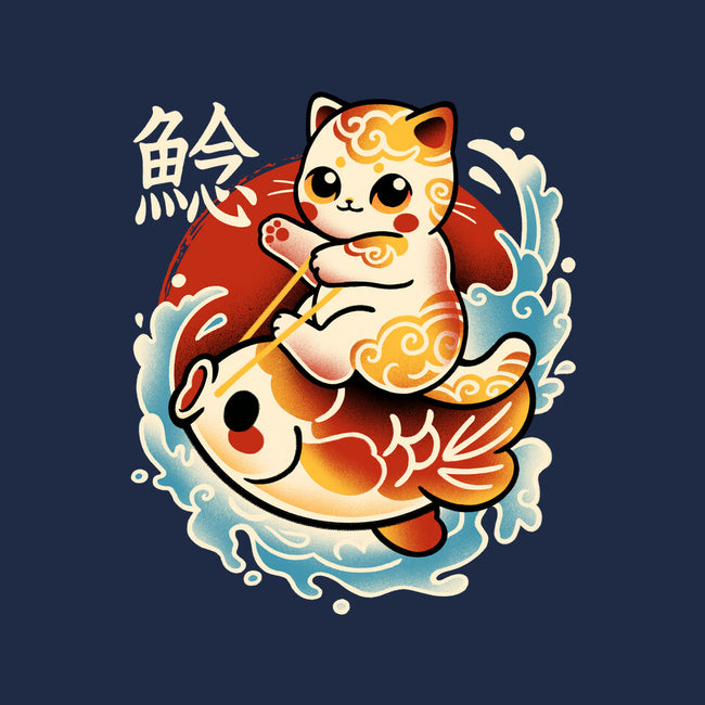 Neko Koi Fish Red Sun-None-Removable Cover-Throw Pillow-NemiMakeit