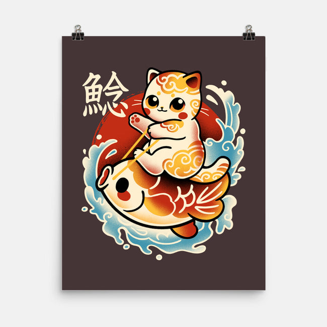 Neko Koi Fish Red Sun-None-Matte-Poster-NemiMakeit