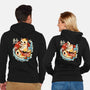 Neko Koi Fish Red Sun-Unisex-Zip-Up-Sweatshirt-NemiMakeit