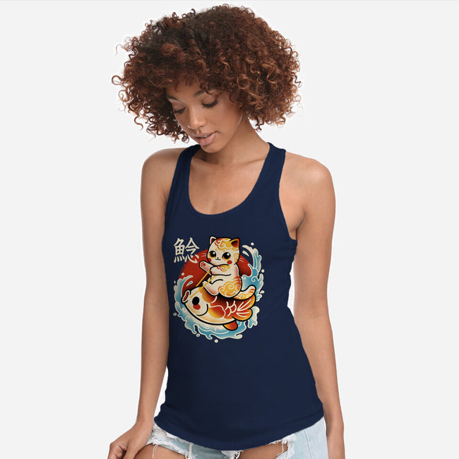 Neko Koi Fish Red Sun-Womens-Racerback-Tank-NemiMakeit