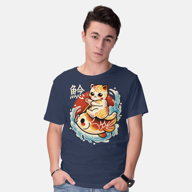 Neko Koi Fish Red Sun-Mens-Basic-Tee-NemiMakeit