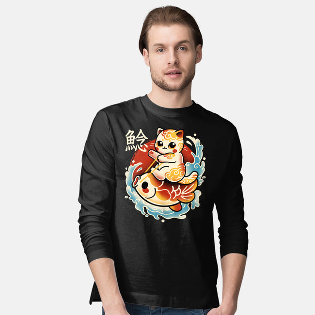 Neko Koi Fish Red Sun-Mens-Long Sleeved-Tee-NemiMakeit