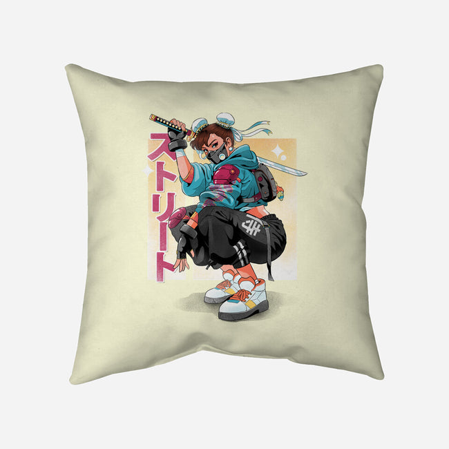 Street Samurai-None-Removable Cover-Throw Pillow-Bruno Mota