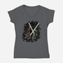 Battle Of Force-Womens-V-Neck-Tee-nickzzarto