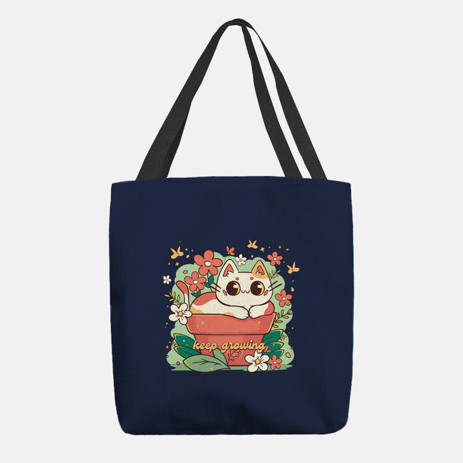 Keep Growing Cat-None-Basic Tote-Bag-Ca Mask