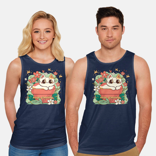 Keep Growing Cat-Unisex-Basic-Tank-Ca Mask