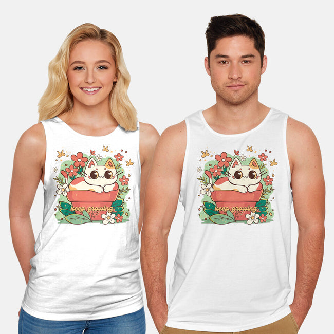 Keep Growing Cat-Unisex-Basic-Tank-Ca Mask