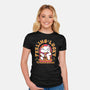 Fortune Purrs-Womens-Fitted-Tee-Ca Mask