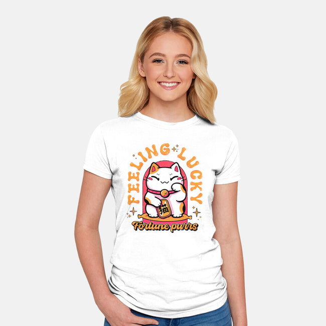 Fortune Purrs-Womens-Fitted-Tee-Ca Mask