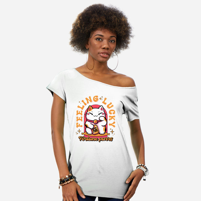 Fortune Purrs-Womens-Off Shoulder-Tee-Ca Mask