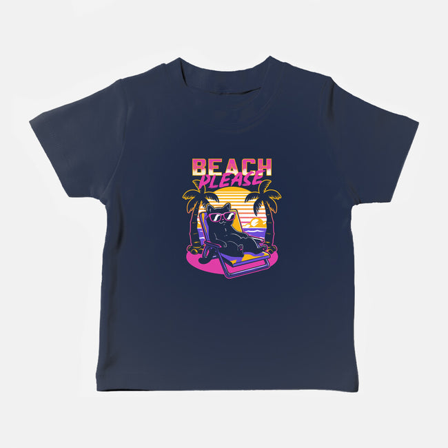 Vaporwave Summer Cat-Baby-Basic-Tee-Studio Mootant