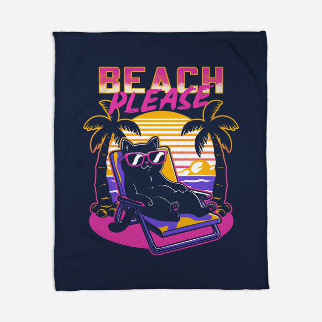 Vaporwave Summer Cat-None-Fleece-Blanket-Studio Mootant