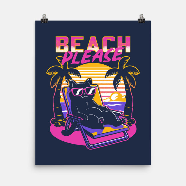 Vaporwave Summer Cat-None-Matte-Poster-Studio Mootant